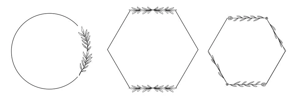 Botanical floral frames design elements hand drawn vector Stockillustratie