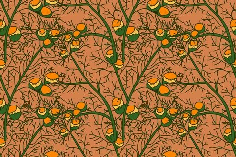 Botanical floral seamless pattern with chamomile flowers vector illustratio.. Stock Illustration