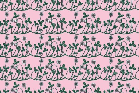 Botanical floral seamless pattern with clover vector illustration. Repeatin.. Stock Illustration