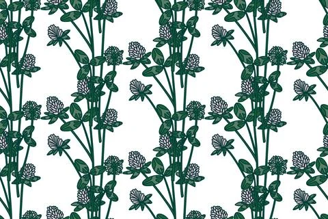 Botanical floral seamless pattern with clover vector illustration. Repeatin.. イラスト素材