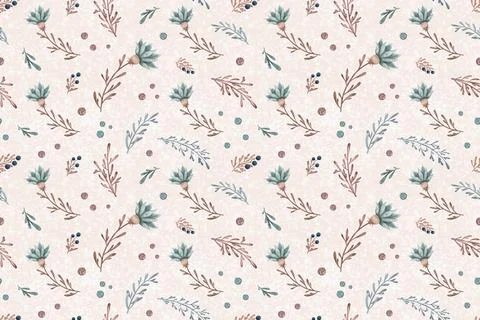 Botanical floral seamless pattern on light background Stock Illustration
