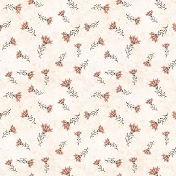 Botanical floral seamless pattern on light background Stock Illustration