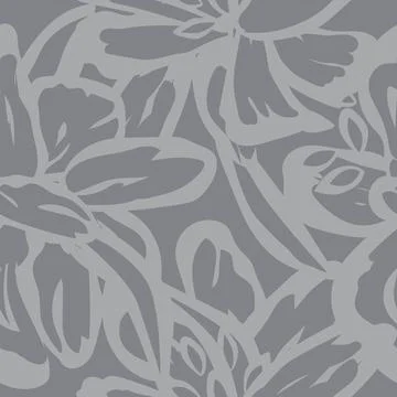 Botanical Floral textile pattern design in gray for fashion and home textiles Stock Illustration