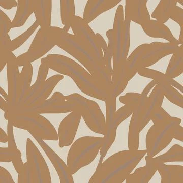Botanical Floral textile pattern design in brown for fashion and home textile Stock Illustration