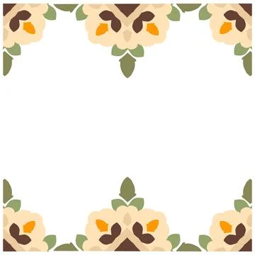 Botanical Flower Frame with Earth Inspired Colors Stock Illustration