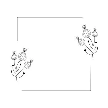 Botanical flowers frame. Vector Illustration. Illustrazione stock