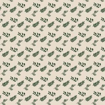 Botanical hand drawn vector pattern Stock Illustration