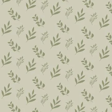 Botanical hand drawn vector pattern Stock Illustration