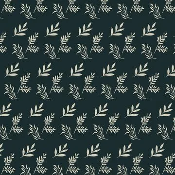 Botanical hand drawn vector pattern Stock Illustration