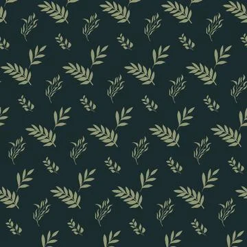 Botanical hand drawn vector pattern Stock Illustration