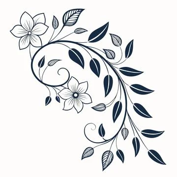 Botanical Leaf Border Decorative Icon for Minimalist Design Stock Illustration