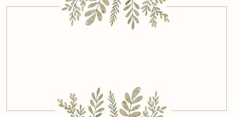 Botanical leaf frame background. Spring leaves card frame and vintage floral  Stock Illustration