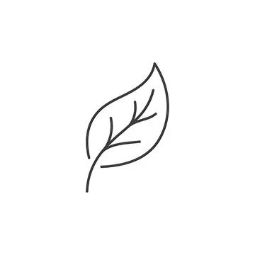 Botanical Leaf Line Icon - Eco Friendly and Nature Stock Illustration