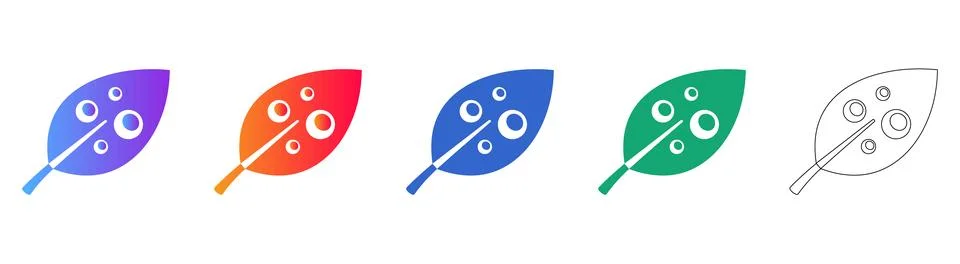 Botanical Leaf Nature Icon Set Stock Illustration