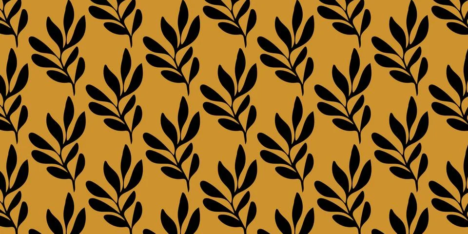 Botanical Leaf Pattern Background for Textile Stock Illustration