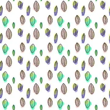 Botanical leaf pattern on a light background.Botanical illustration of leaves Illustrazione stock