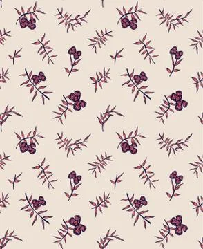 Botanical Leaf Seamless Pattern Background Stock Illustration