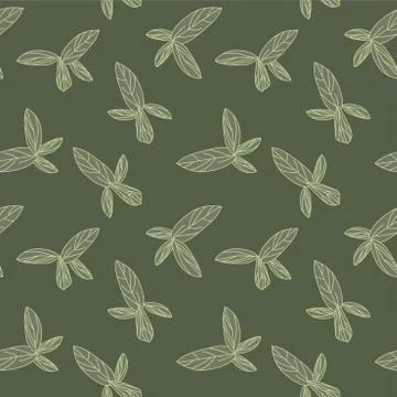 Botanical Leaf Seamless Pattern Background Illustrazione stock
