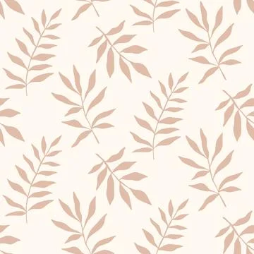 Botanical leaf seamless pattern with foliage, leaves silhouettes Illustrazione stock