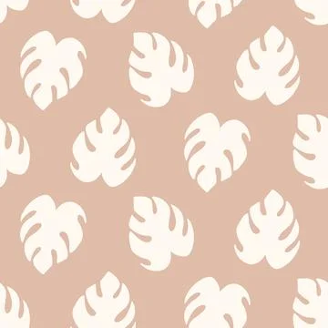 Botanical leaf seamless pattern with foliage, leaves silhouettes Illustrazione stock
