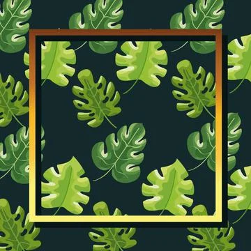 Botanical leafs pattern Stock Illustration