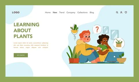 Botanical learning concept. Flat vector illustration Illustrazione stock