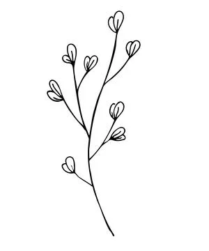 Botanical linear leaf set. Abstract minimalist leaves collection, creative he Stock Illustration