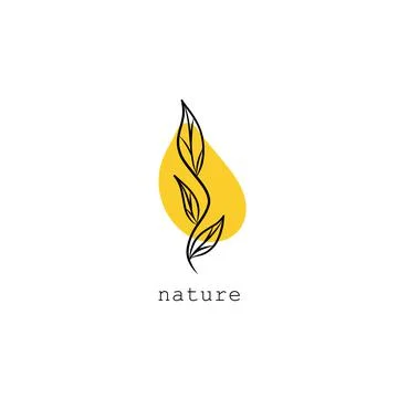 Botanical logo template design Illustrazione stock