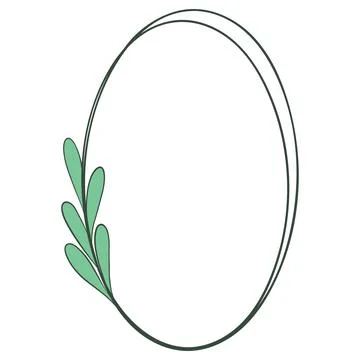 Botanical oval frame vector illustration Stock Illustration