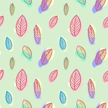 Botanical pattern leaf on a light green background Stock Illustration
