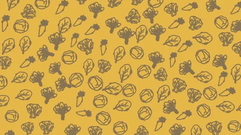 Botanical pattern seamless background yellow doodle leaves flowers 库存影片 330873128