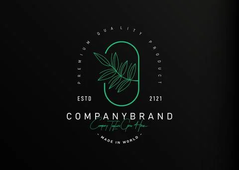 Botanical plant logo design. Vector illustration of nature green plant. Vinta Illustration