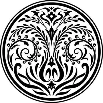 Botanical round decor Stock Illustration