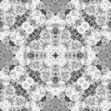 Botanical seamless abstract pattern with silhouettes of roses and tropical dried Stock Illustration