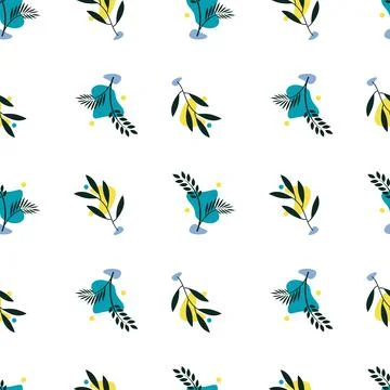 Botanical seamless, with abstract shape for print and textile, pattern templa Stock Illustration