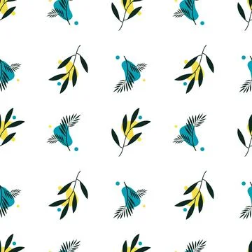 Botanical seamless, with abstract shape for print and textile, pattern templa Stock Illustration