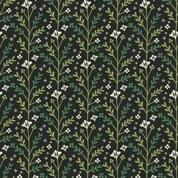 Botanical seamless floral pattern for print on demand textile digital artwork Stock Illustration