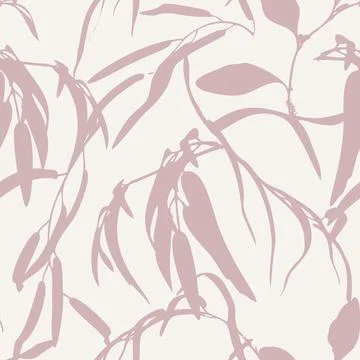 Botanical Seamless Pattern Bamboo Branches Motifs Illustrazione stock