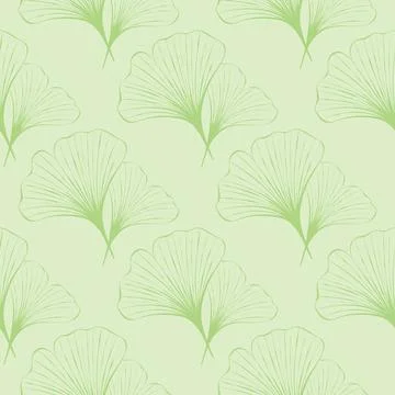 Botanical seamless pattern with Ginkgo leaves. Stockillustratie