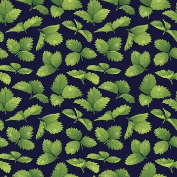 Botanical seamless pattern with green strawberry leaves. Wild berry foliage,  스톡 일러스트