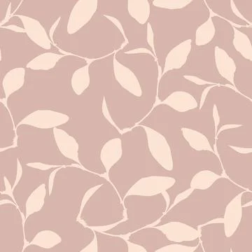 Botanical Seamless Pattern Leaves, Branches Motifs Stock Illustration