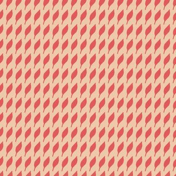 Botanical seamless pattern with red leaf in geometric rows on beige Stock Illustration