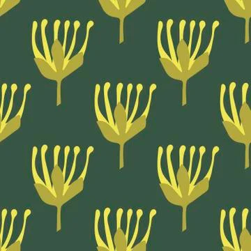 Botanical seamless pattern in Scandinavian style. .Vector illustration. Fabri Stock Illustration
