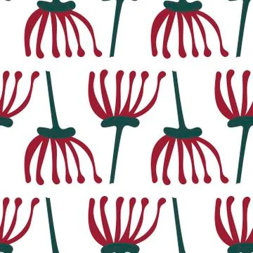 Botanical seamless pattern in Scandinavian style. Vector illustration. Fabric Stock Illustration