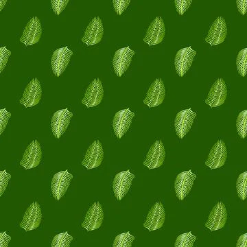 Botanical seamless pattern with small green fern leaves silhouettes print. Gr Stock Illustration