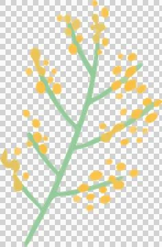 Botanical sprig is being shown in flat with green stem and yellow berries, Stockillustratie