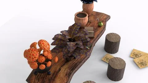 Botanical table of wizard school with white background Stock Illustration