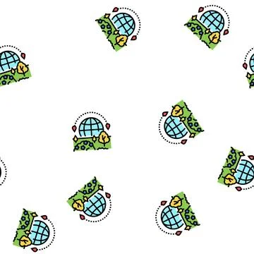 Botanical tourism vector seamless pattern Illustrazione stock
