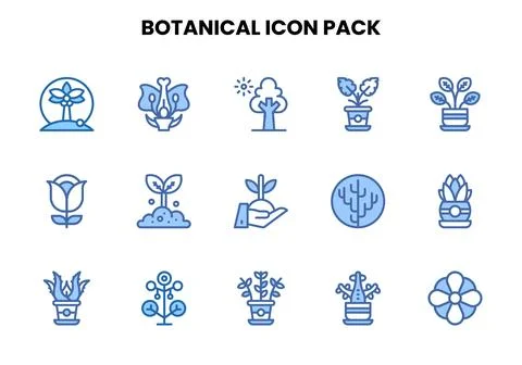 Botanical Two Colour Graphics Icons Pack イラスト素材