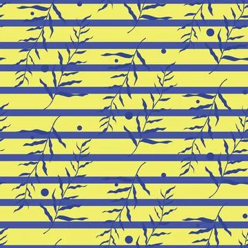 Botanical vector blue branches seamless pattern. Floral design for home dec.. Illustrazione stock